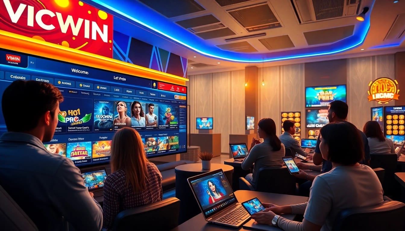 VICWIN online gaming platform showcasing vibrant gameplay and promotions for sports betting and casino games.