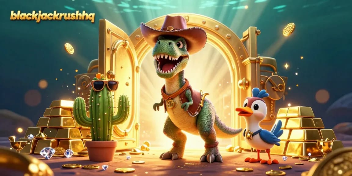 Engage in exciting gameplay strategies at blackjackrushhq with a vibrant casino-themed adventure illustration.