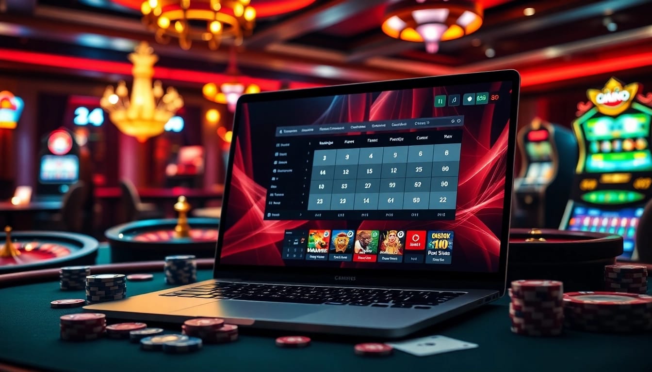 Engaged players enjoying games at nhà cái gg88, showcasing vibrant casino elements and excitement.