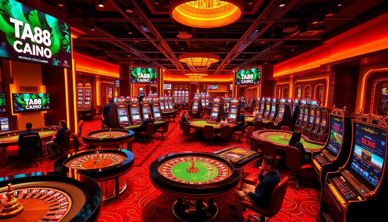 Tải ta88 and enjoy vibrant online casino action with players engaged in thrilling table games.