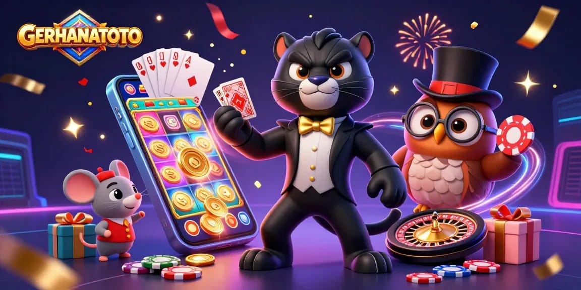 GERHANATOTO menawarkan taruhan aman dengan ilustrasi panther yang elegan dan elemen permainan menarik.