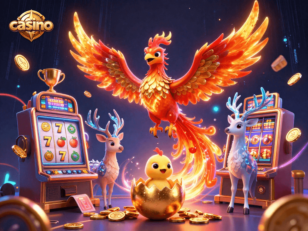 Engage in thrilling casino gameplay with vibrant slot visuals featuring rich elements and dynamic action.
