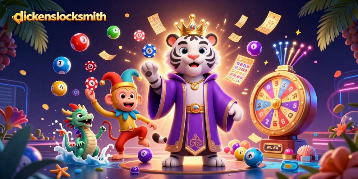 dickenslocksmith showcases an engaging 3D casino scene with lively characters and dynamic gambling elements.