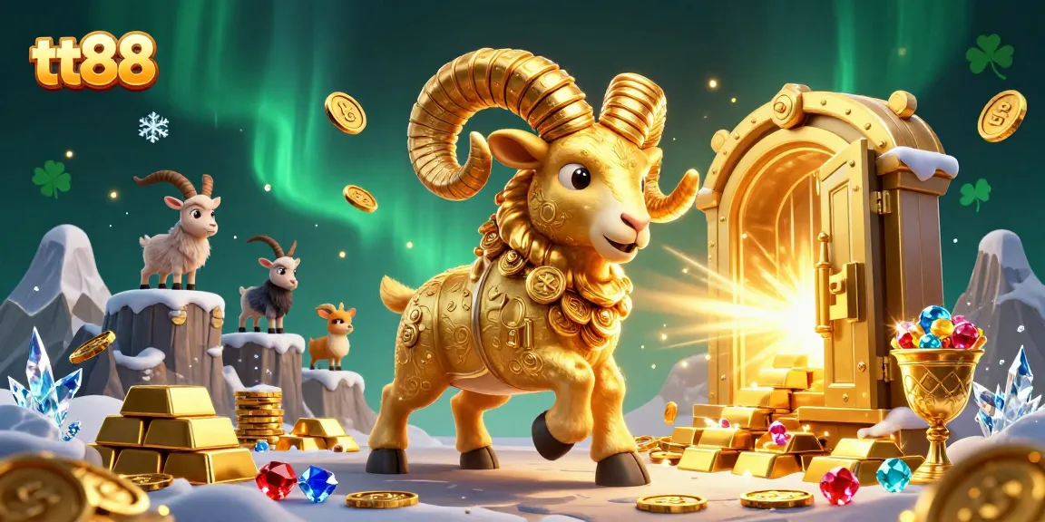 Experience the thrill of betting at tt88 with a dynamic scene featuring golden treasures and animated characters.