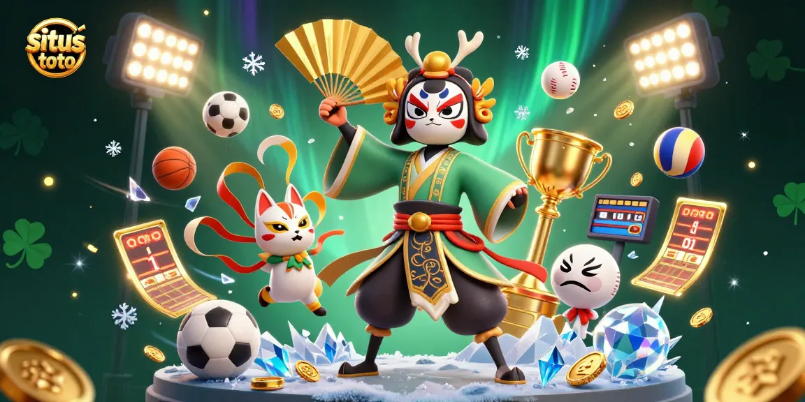 Engage with situs toto, a vibrant casino illustration featuring a kabuki warrior and gaming elements.