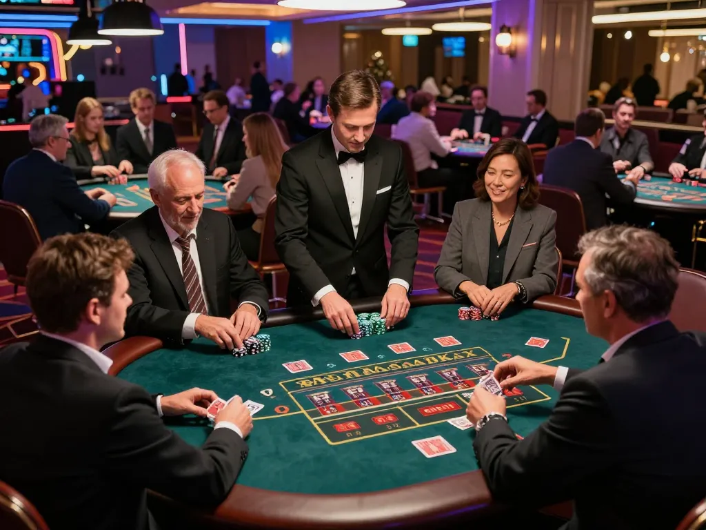 Players engaging with rikvip live dealer games, showcasing a vibrant casino atmosphere with professional dealers and dynamic gameplay.