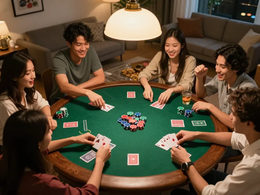Nohu90 poker night with friends revealing winning hands, showcasing excitement and strategy.