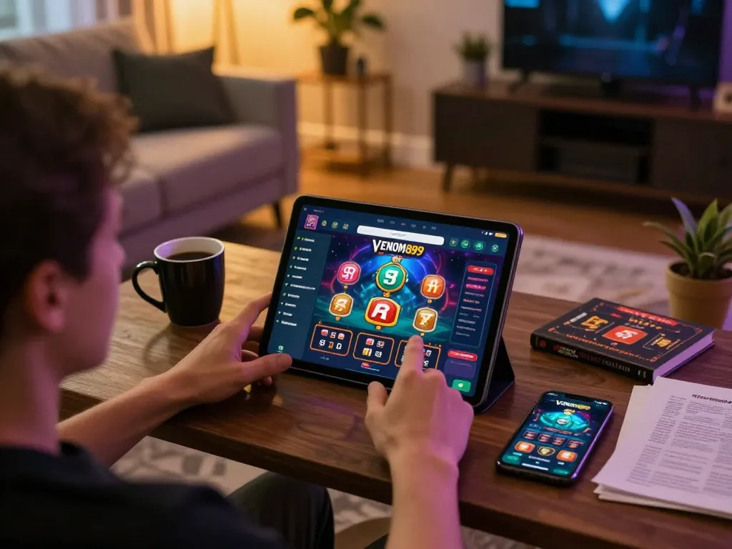 Player engaged in online gambling on VENOM889 app, showcasing antoinelarocque's strategic gameplay