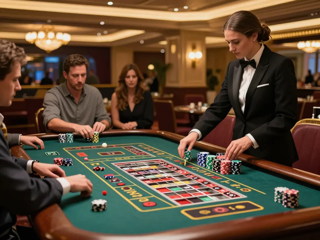 rr88 players engaged in exciting roulette game inside a luxury casino venue