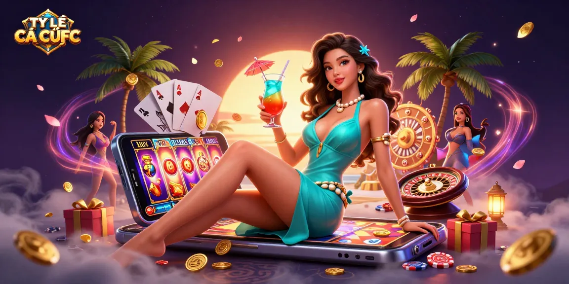 Engage with TỶ LỆ CÁ CƯỢC and win at the casino with vivid illustration of a glamorous setting.
