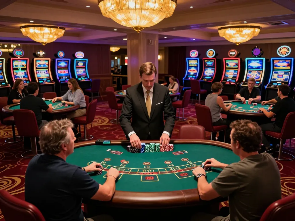 Players enjoying blackjack games at BK8 casino with vibrant atmosphere and high stakes.