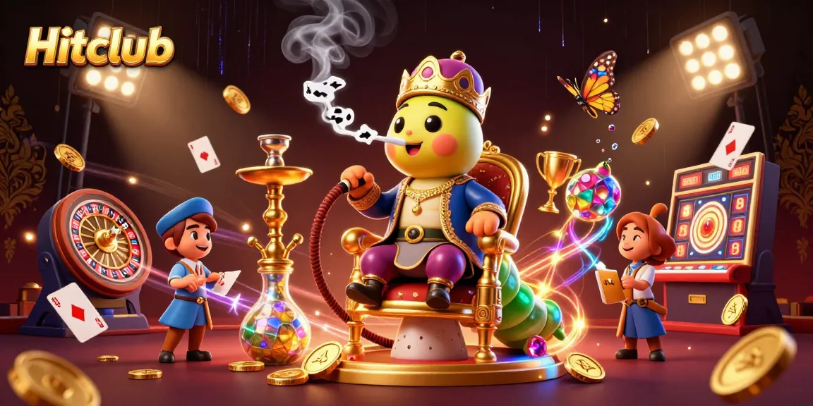 Hitclub interactive casino scene featuring a caterpillar master and rich gaming elements.
