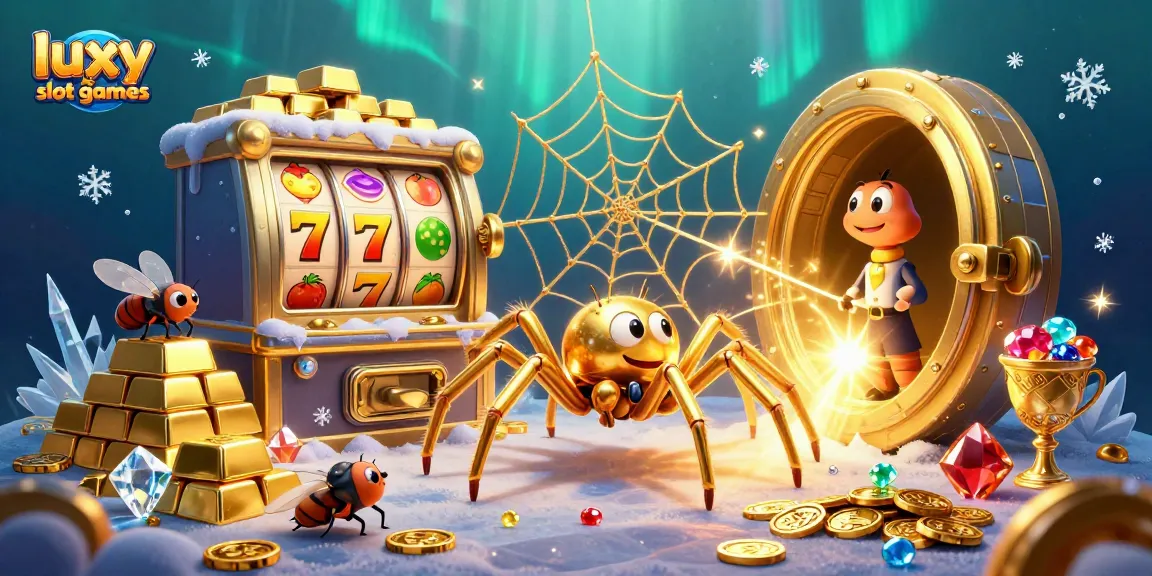 Experience luxy bet slot games with a vibrant, dynamic scene featuring animated gambling elements.