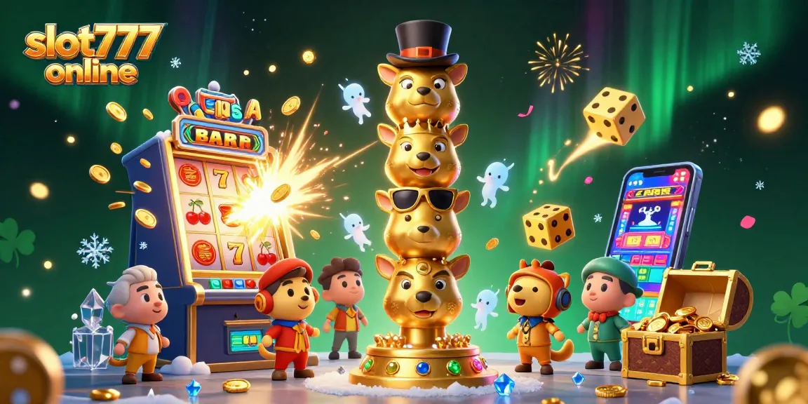Experience the thrill of slot777 online gaming with a vibrant jackpot scene featuring dynamic casino elements.