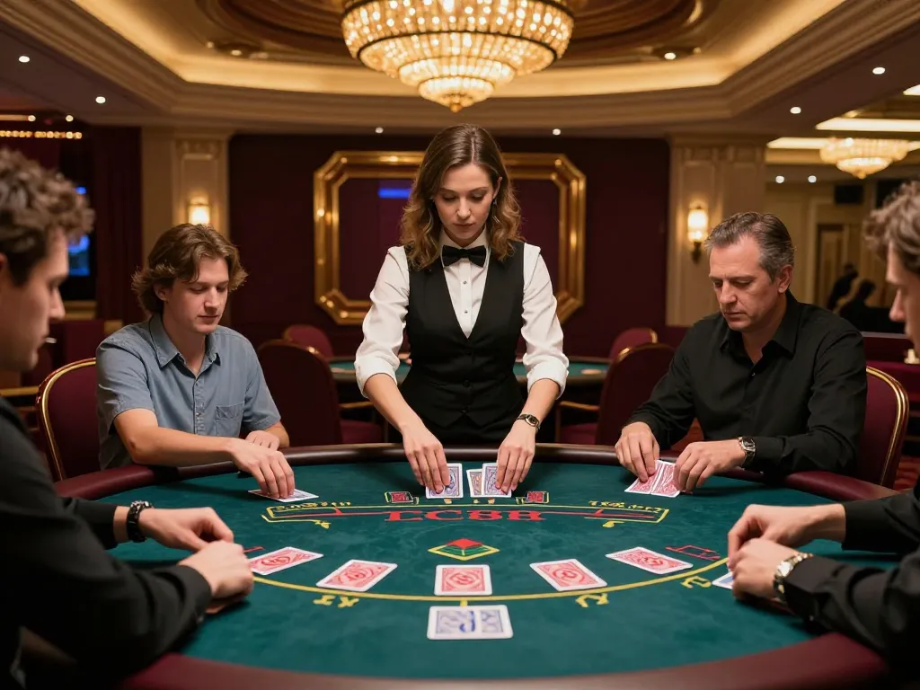 SC88 Casino players placing bets at an engaging Baccarat table with a professional dealer