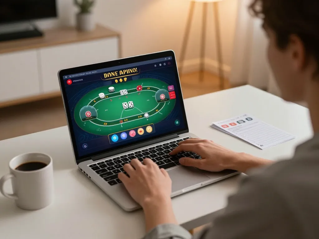 Player engaging in online casino gaming at nhà cái gg88, showcasing an interactive poker game setup.