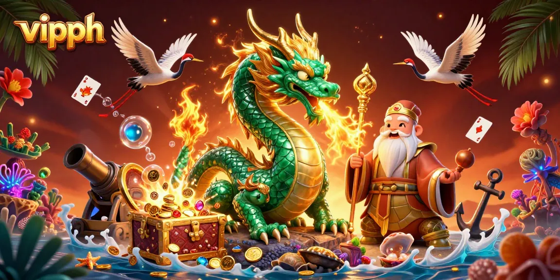 Experience thrilling gameplay with vipph, where dragon fire meets vibrant casino elements around players.
