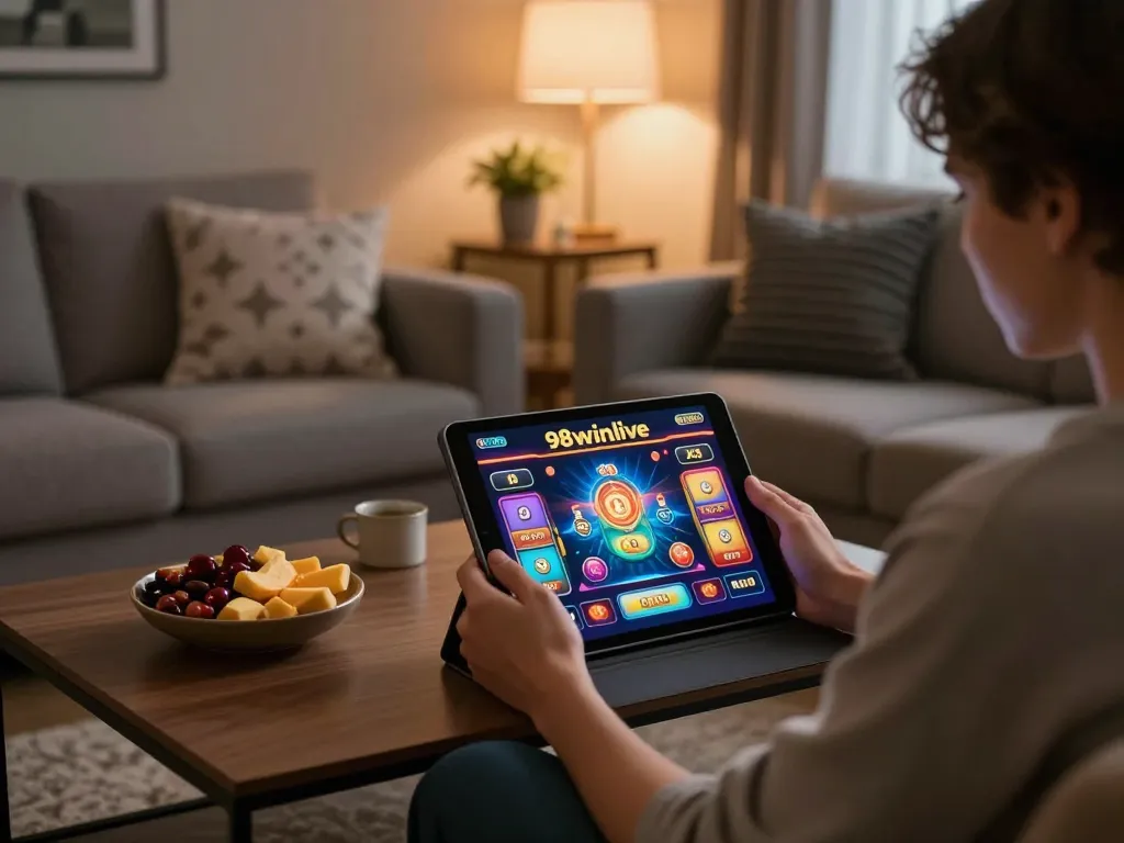 Experience thrilling online gaming moments with 98winlive on a cozy home setup