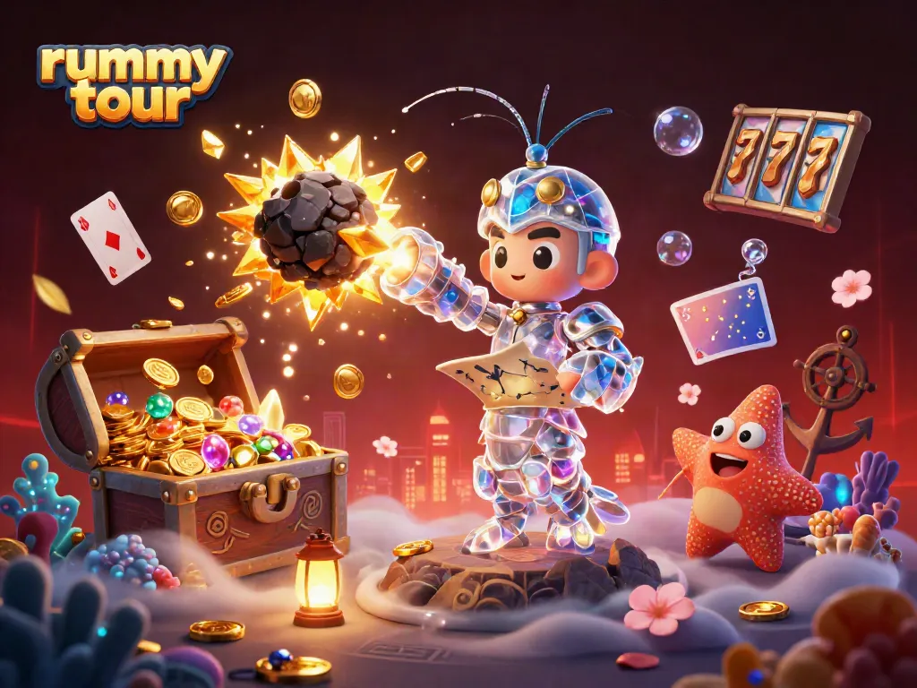 Memenangkan bonus rummy tour dengan seniman udang mantis galaksi yang menghancurkan asteroid untuk koin emas.