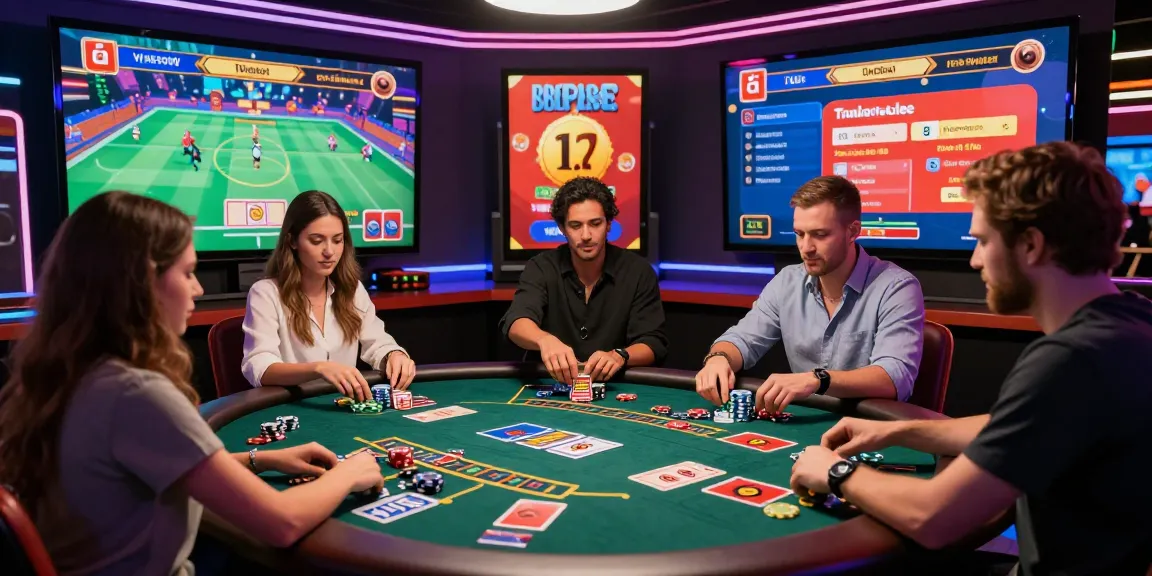 Exciting gameplay at a credit card casino, showcasing players using Visa and Mastercard for seamless deposits, vibrant neon atmosphere.