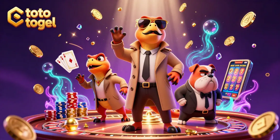 Experience thrilling wins at toto togel casino with cartoon raptors and gold coins!