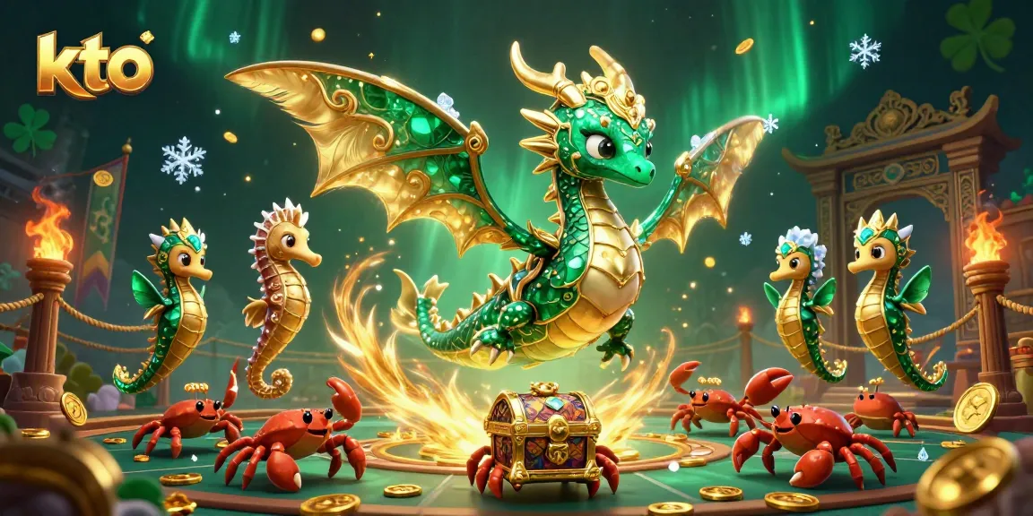 Experience the vibrant world of kto gaming with an elegant sea dragon and royal seahorse in a thrilling casino atmosphere.