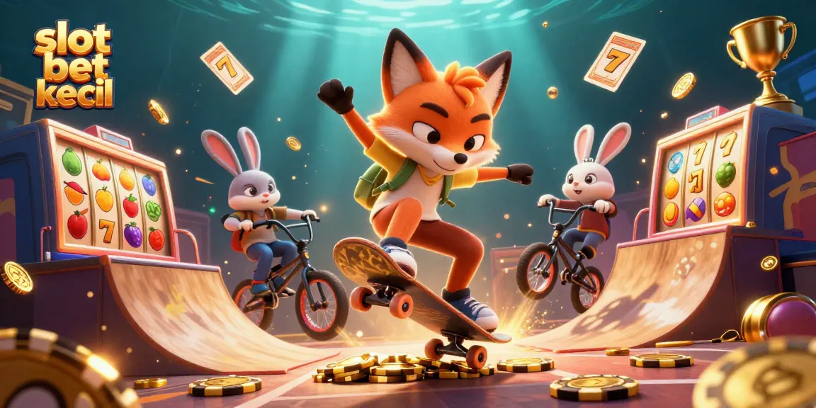 Engage in slot betting with slot bet kecil featuring dynamic 3D gaming characters and casino symbols.