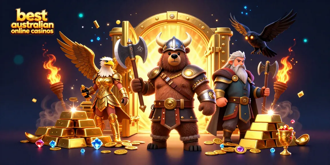 Experience the thrill at best australian online casinos with colorful characters and treasure elements.