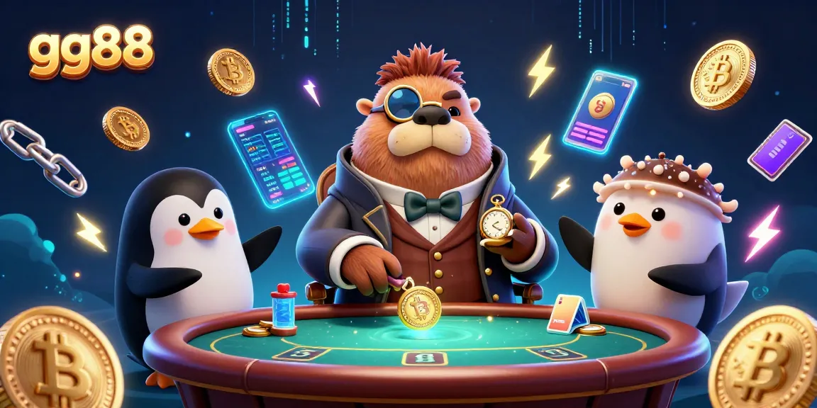 Experience the excitement of gg88 with a jolly walrus and poker players in a vibrant underwater casino scene.