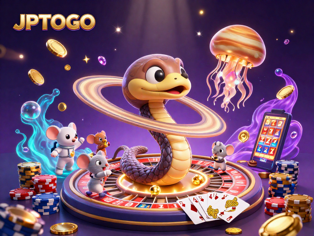 Engage with JPTOTO's thrilling classic Toto Togel game amidst vibrant cosmic elements.
