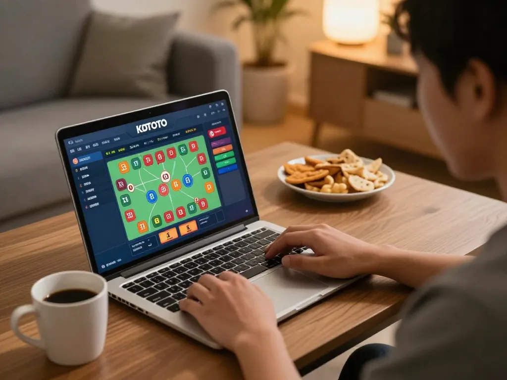 KDTOTO player enjoying a dynamic home gaming experience while engaging with Toto games online.