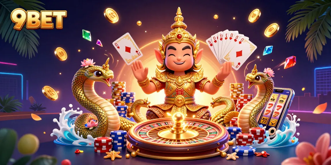 Engage with 9BET through a vibrant 3D casino world featuring dynamic games and lucky elements.
