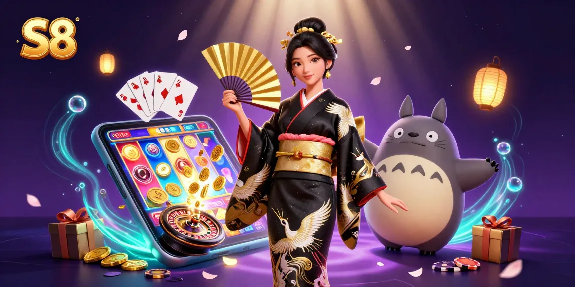 S8 offers exciting slot game action with vibrant visuals and dynamic rewards in an engaging casino illustration.