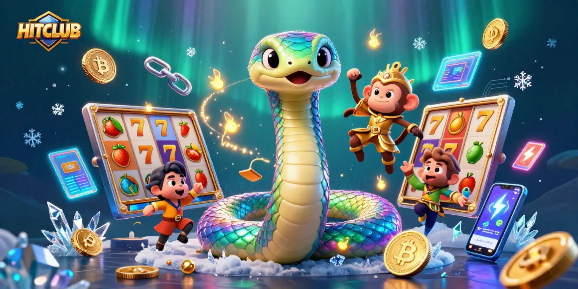 Play thrilling games at HITCLUB surrounded by vibrant 3D gaming elements and an enchanting scene.