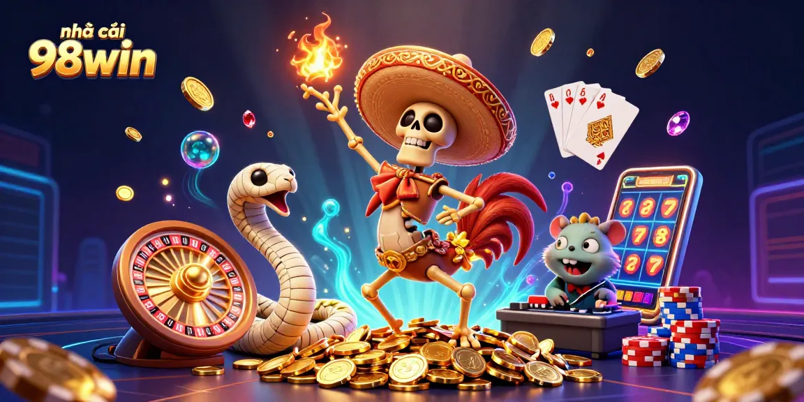 Experience thrilling wins at nhà cái 98win with vibrant games and festive characters.