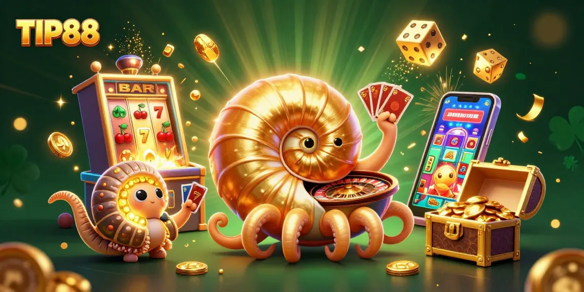 TIP88 engaging players with a vibrant casino scene featuring an ancient nautilus roulette wheel and jackpot elements.
