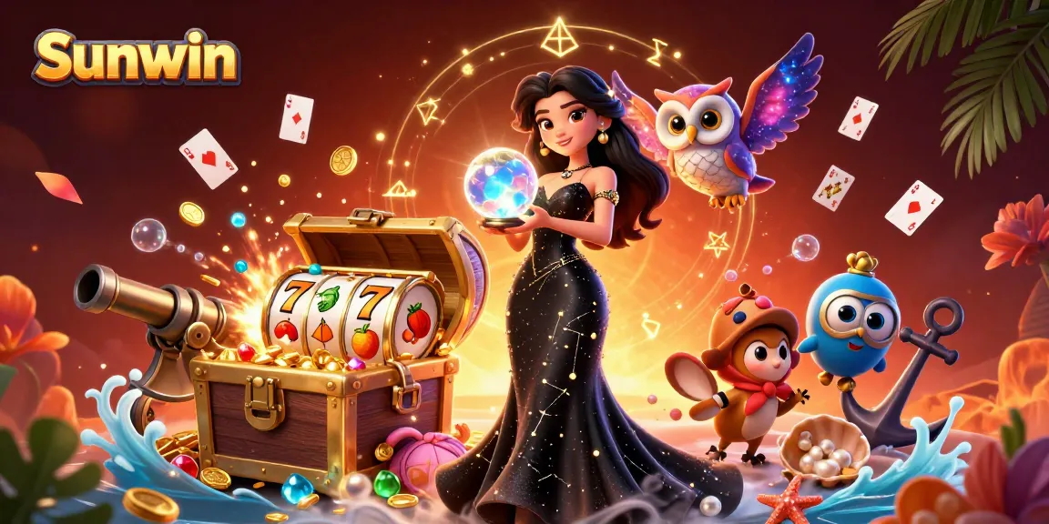 Experience Sunwin's immersive casino games with captivating characters and vibrant slots.