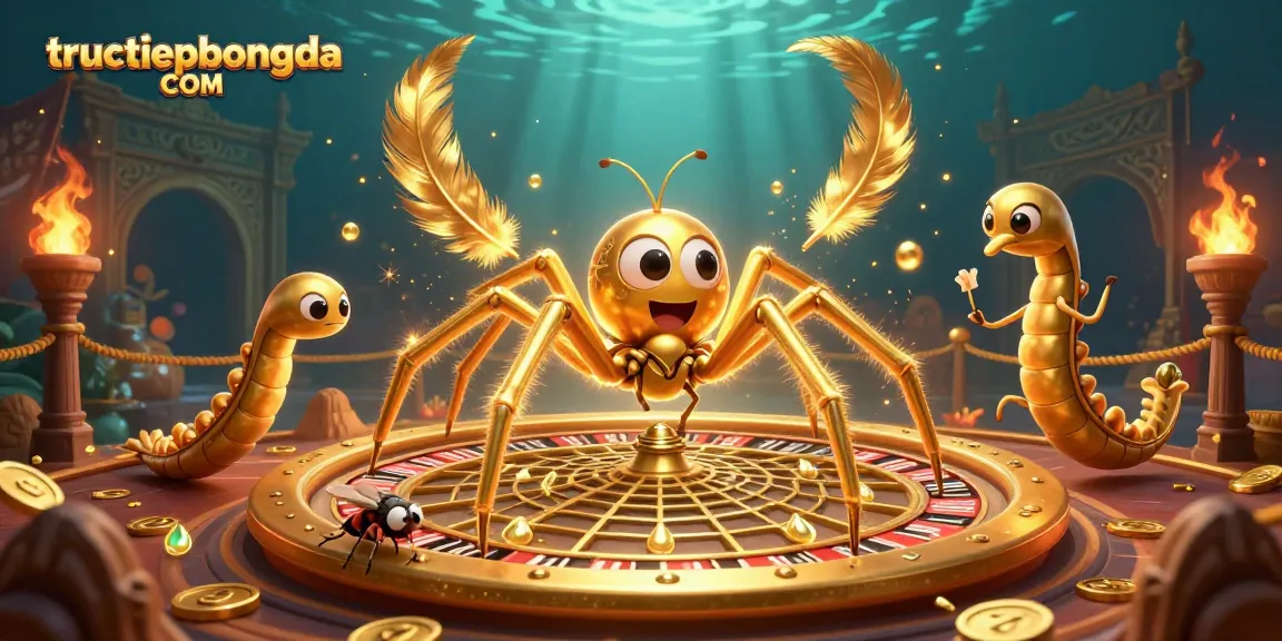 Engage in thrilling bets at tructiepbongda COM with a vibrant gambling scene showcasing unique characters and rich details.