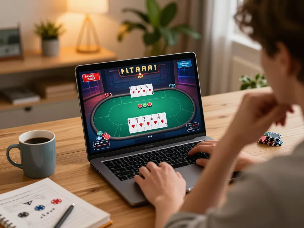 situs indoslot88 terpercaya online poker experience with player using laptop at home