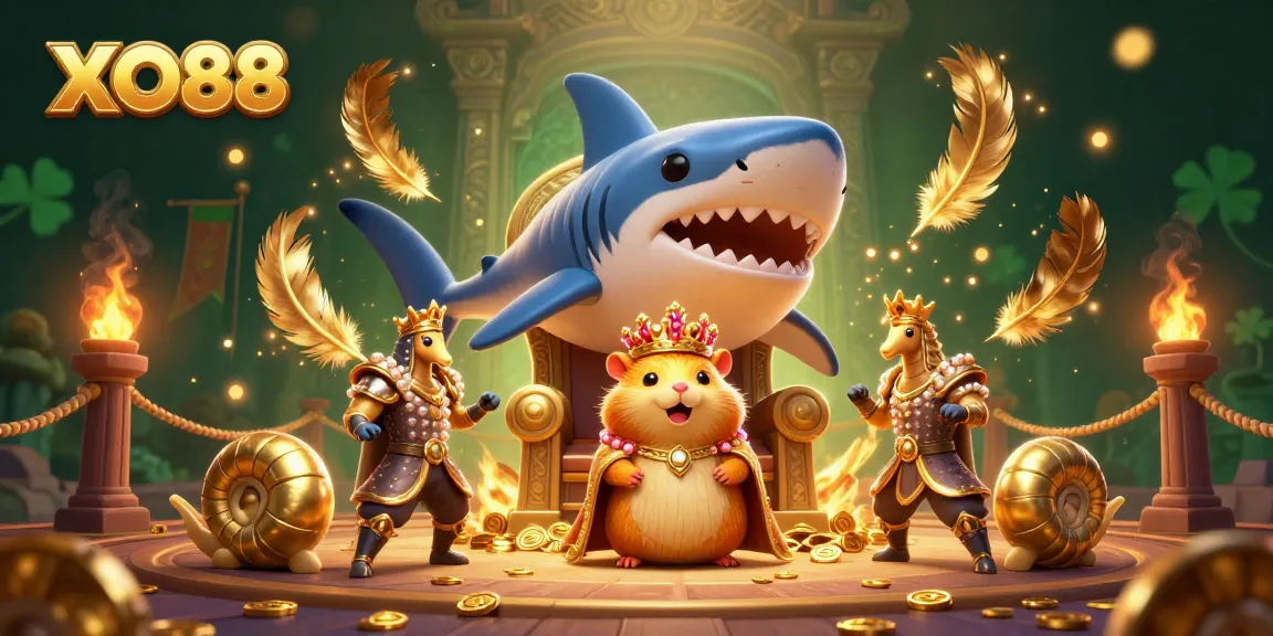 Experience thrilling moments at XO88 with a golden hamster king and unique casino elements.