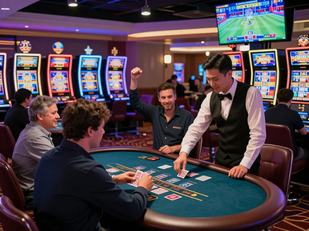 Engaging players at AF88 link live casino table with vibrant atmosphere and winning excitement.