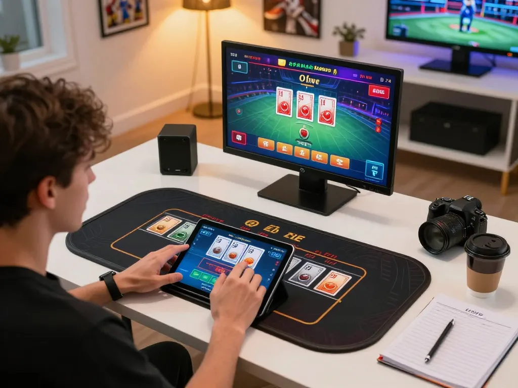 Engaging in a live dealer game on tablet showcasing okking excitement and strategic betting options