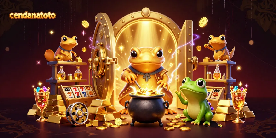Experience thrilling moments with cendanatoto's vibrant casino scene filled with gold and slot machines.