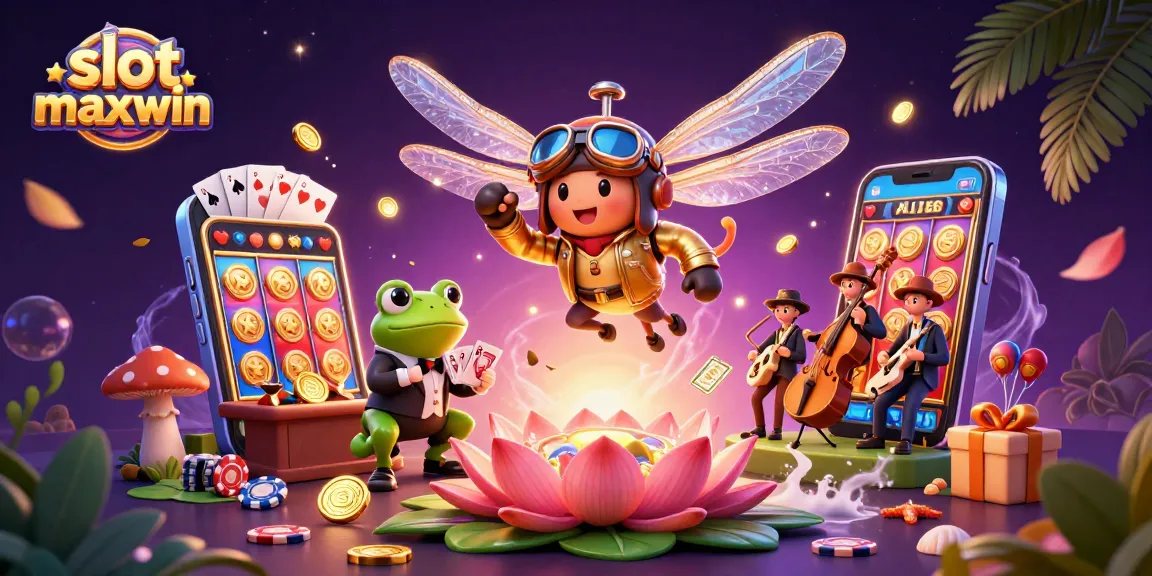 Experience the excitement of slot maxwin as the dragonfly pilot showcases thrilling casino action with vibrant game elements.
