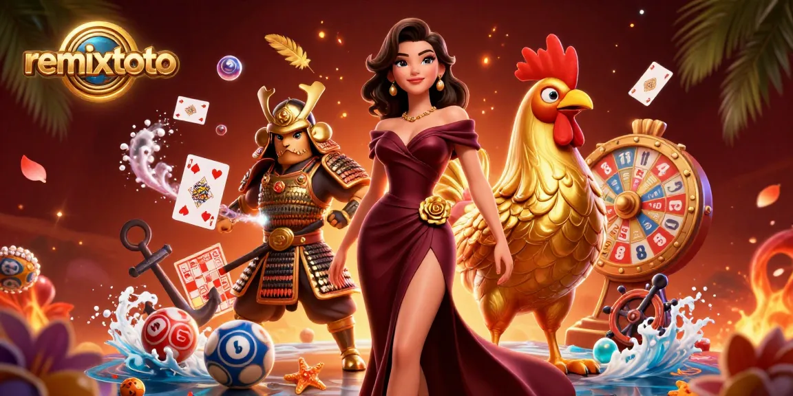 Engage with remixtoto's vibrant lottery scene featuring glamorous characters and exciting game elements.