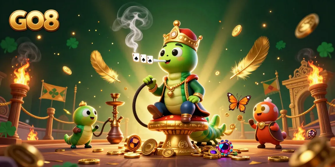Experience the thrill of GO8 with a vibrant 3D casino illustration showcasing action-packed gaming elements.