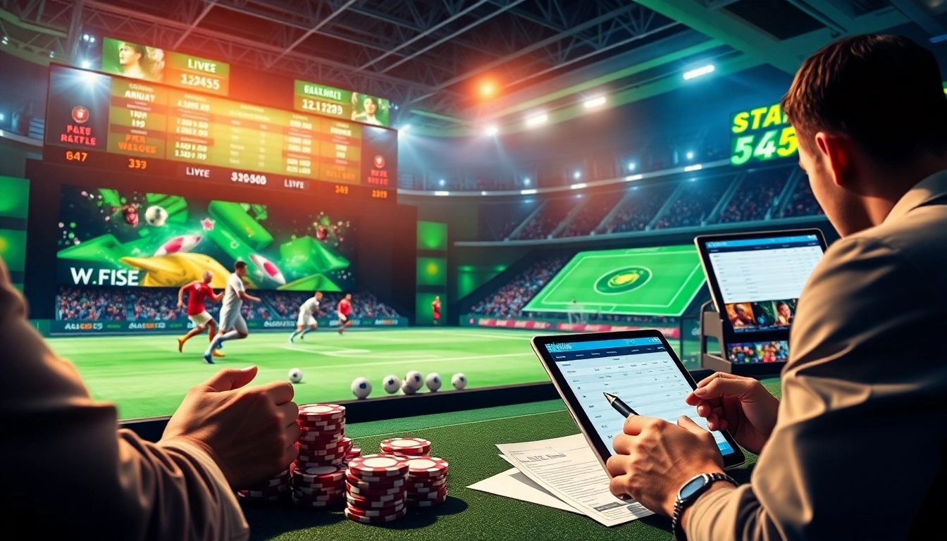 Placing bets at Situs Judi Bola platform with vibrant sports action and engaging odds.