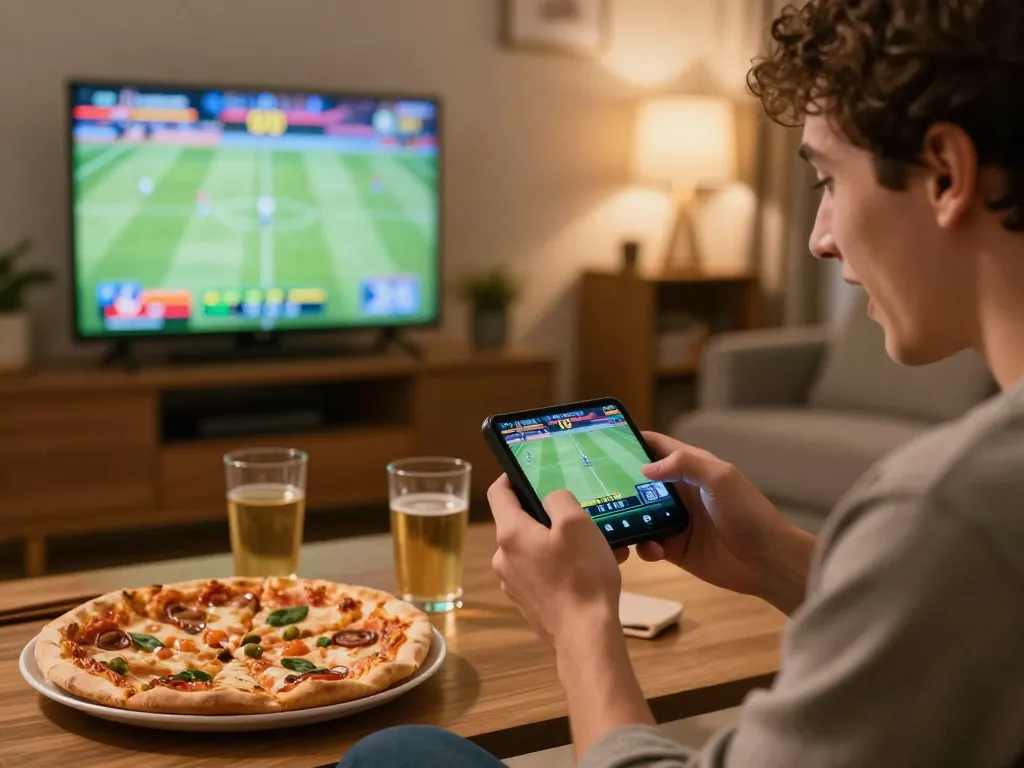 Player engaging in live sports betting through the ho88 app during a thrilling match