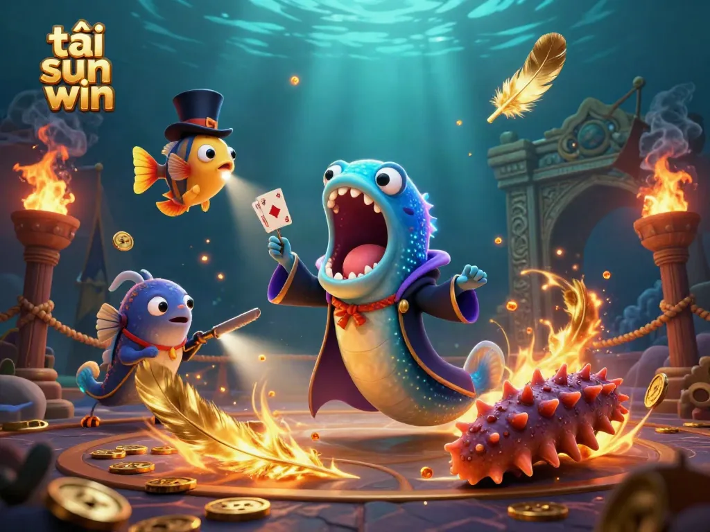 Join the excitement to tải sun win, experience vibrant 3D characters in a magical casino scene.