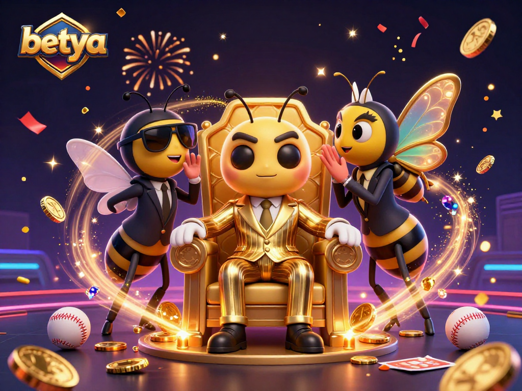 Betya sports betting scene showcasing dynamic betting actions with characters and gambling elements.